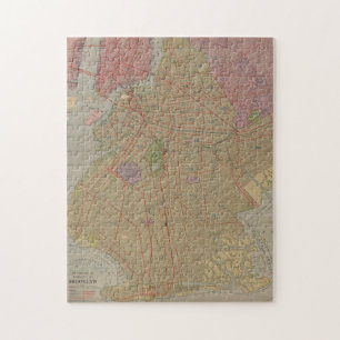 Vintage Karte von Brooklyn NY (1911) Puzzle