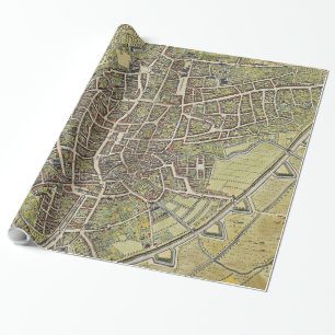 Vintage Karte von Brüssel Belgien (1698) Geschenkpapier