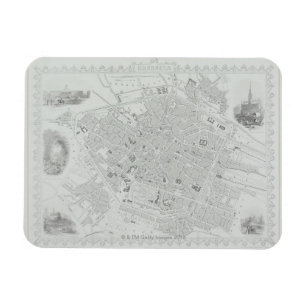 Vintage Karte von Brüssel Magnet