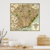 Vintage Karte von Buenos Aires Argentinien (1921) Poster (Küche)