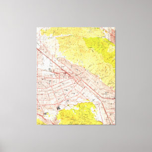 Vintage Karte von Burbank California (1953) Leinwanddruck