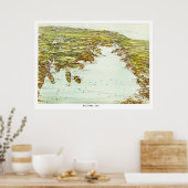 Vintage Karte von Buzzards Bay, Massachusetts Poster (Küche)