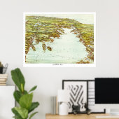 Vintage Karte von Buzzards Bay, Massachusetts Poster (Heimbüro)