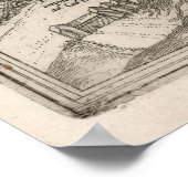 Vintage Karte von Cambridge England (1575) Poster (Ecke)