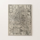Vintage Karte von Cambridge England (1575) Puzzle (Vertikal)