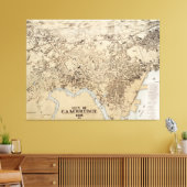 Vintage Karte von Cambridge Massachusetts (1877) Leinwanddruck (Insitu (Wohnzimmer))