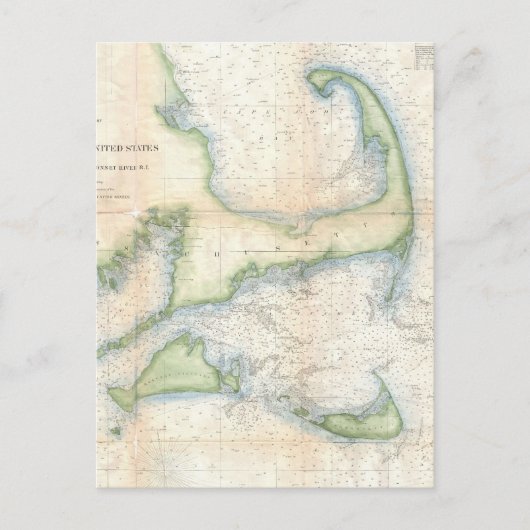 Vintage Karte von Cape Cod (1857) (Vorderseite)