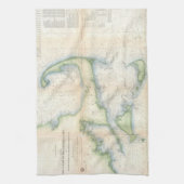 Vintage Karte von Cape Cod (1857) Handtuch (Vertikal)