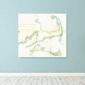 Vintage Karte von Cape Cod (1857) Leinwanddruck (Insitu (Holzboden))