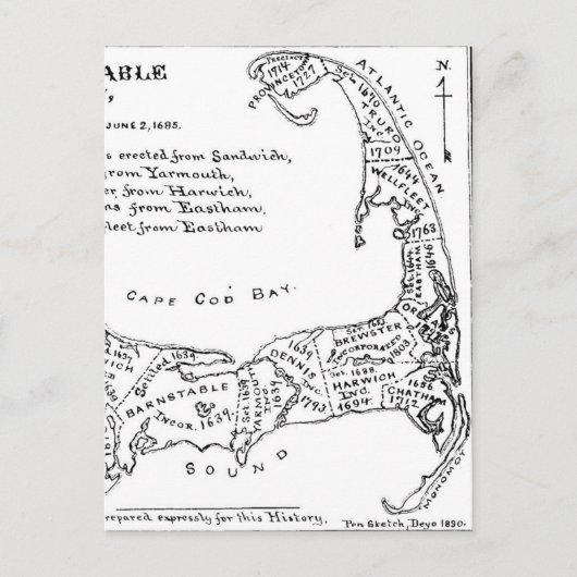 Vintage Karte von Cape Cod (1890) (Vorderseite)