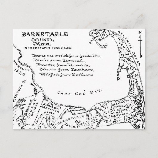 Vintage Karte von Cape Cod (1890) (Vorderseite)