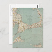 Vintage Karte von Cape Cod (1917) (Vorne/Hinten)