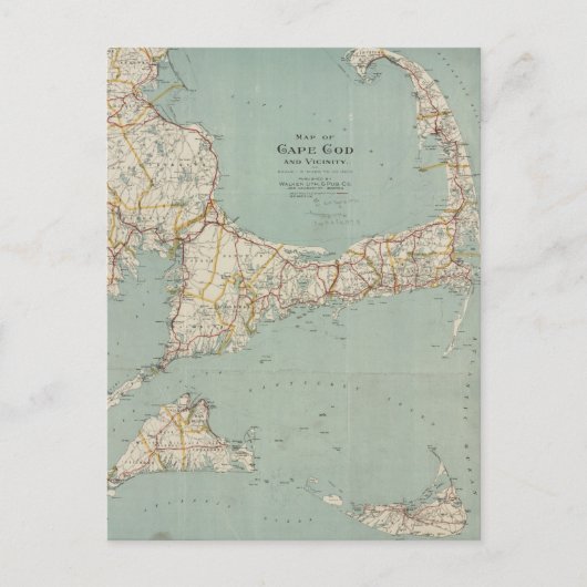 Vintage Karte von Cape Cod (1917) (Vorderseite)