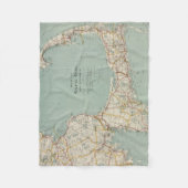 Vintage Karte von Cape Cod (1917) Fleecedecke (Vorderseite)