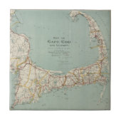 Vintage Karte von Cape Cod (1917) Fliese (Vorderseite)