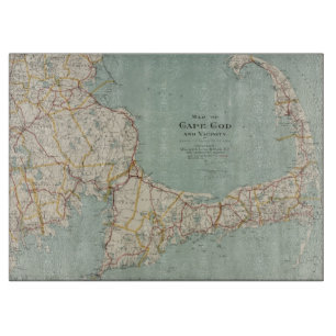 Vintage Karte von Cape Cod (1917) Schneidebrett