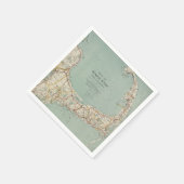 Vintage Karte von Cape Cod (1917) Serviette (Ecke)