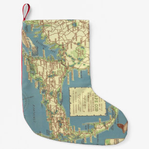 Vintage Karte von Cape Cod (1940) Kleiner Weihnachtsstrumpf