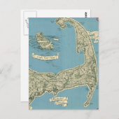 Vintage Karte von Cape Cod (1945) (Vorne/Hinten)