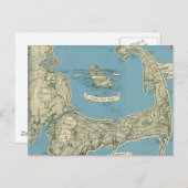 Vintage Karte von Cape Cod (1945) (Vorne/Hinten)