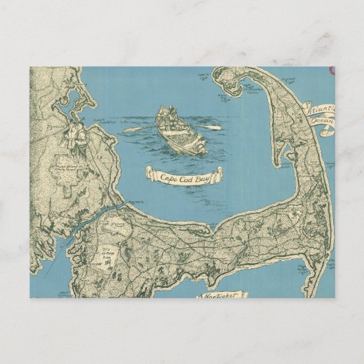 Vintage Karte von Cape Cod (1945) (Vorderseite)