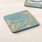 Vintage Karte von Cape Cod (1945) Getränkeuntersetzer (Linke Seite)