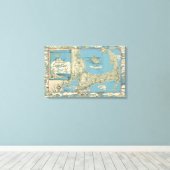 Vintage Karte von Cape Cod (1945) Leinwanddruck (Insitu (Holzboden))