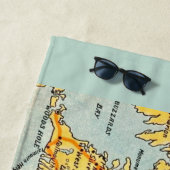 Vintage Karte von Cape Cod Blue Strandtuch (Beispiel)