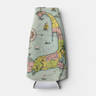 Vintage Karte von Cape Cod Flaschenkühler
