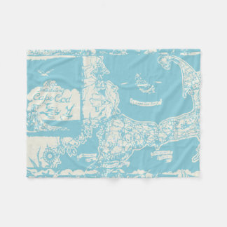 Vintage-Karte von Cape Cod Fleecedecke