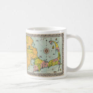 Vintage Karte von Cape Cod Kaffeetasse