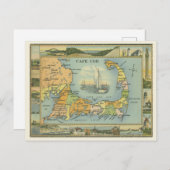 Vintage Karte von Cape Cod, Massachusetts (Vorne/Hinten)