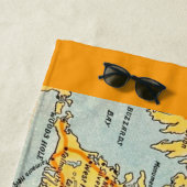 Vintage Karte von Cape Cod Orange Strandtuch (Beispiel)