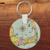 Vintage Karte von Cape Cod Schlüsselanhänger (Vorderseite)