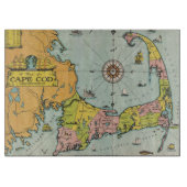 Vintage Karte von Cape Cod Schneidebrett (Vorderseite)