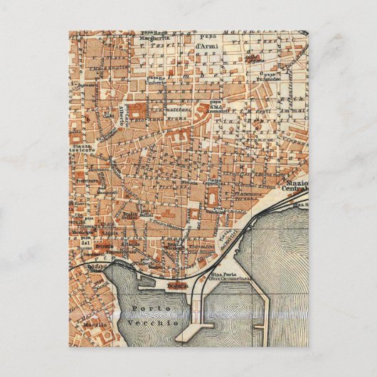 Vintage Karte von Catania Italien (1905) (Vorderseite)