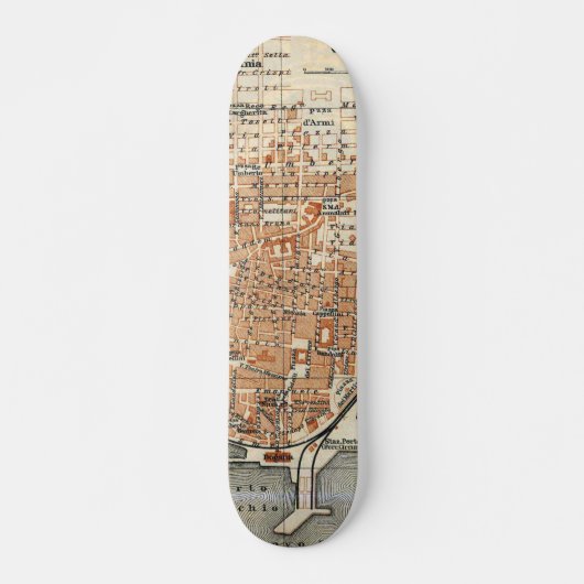 Vintage Karte von Catania Italien (1905) Skateboard (Vorne)
