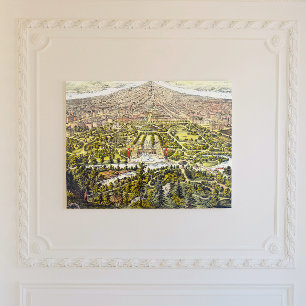 Vintage Karte von Central Park, New York, 1873 Leinwanddruck