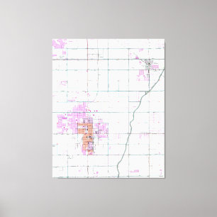 Vintage Karte von Chandler & Gilbert Arizona (1952 Leinwanddruck