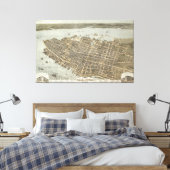 Vintage Karte von Charleston (1872) Leinwanddruck (Insitu (Schlafzimmer))