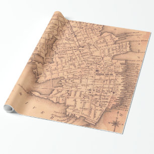 Vintage Karte von Charleston South Carolina (1849) Geschenkpapier