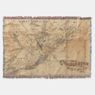 Vintage Karte von Charleston South Carolina (1862) Decke