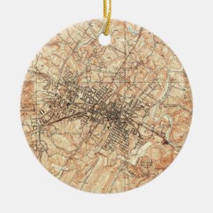 Vintage Karte von Charlottesville Virginia (1960) Keramikornament