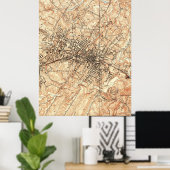 Vintage Karte von Charlottesville Virginia (1960) Poster (Heimbüro)