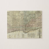 Vintage Karte von Chicago (1857) Puzzle (Horizontal)