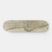 Vintage Karte von Chicago (1857) Skateboard (Horizontal)