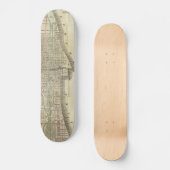 Vintage Karte von Chicago (1857) Skateboard (Vorderseite)