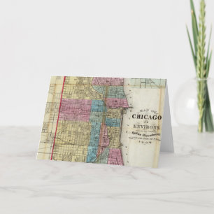 Vintage Karte von Chicago (1869)