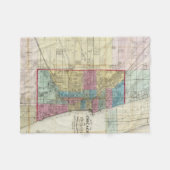 Vintage Karte von Chicago (1869) Fleecedecke (Vorderseite (Horizontal))