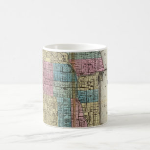 Vintage Karte von Chicago (1869) Kaffeetasse